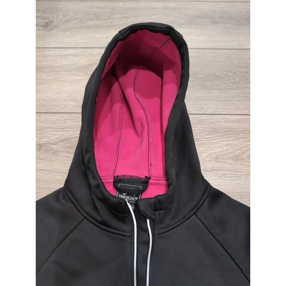 VERTICAL 9 YOUTH FULL ZIP JACKET SIZE LARGE 14  BLACK W/REFLECTIVE LOGO